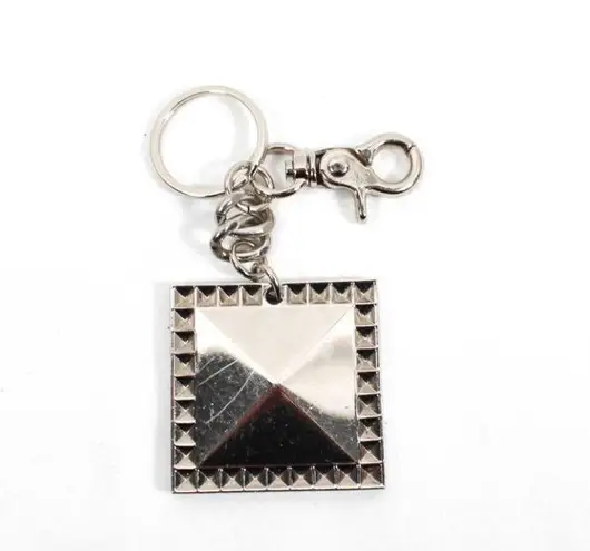 Genna DeRossi Spike Bag Charm Purse Charm Keychain Pyramid Spike Silver
