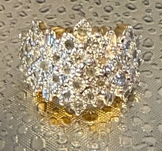 Elegant Moissanite 925 Sterling Silver Cluster Ring Size 5