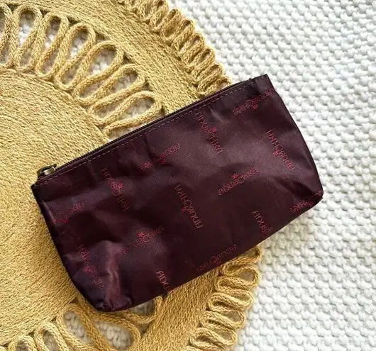 Anuschka Purple Wine Jacquard Branded Replacement Small Zip Cosmetic Coin Pouch