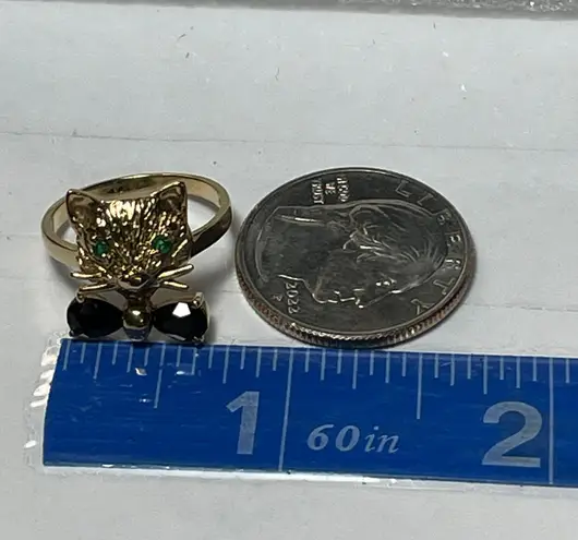 Head 10KT Yellow Gold Clyde Duneier Cat’s With Bow Ring 7