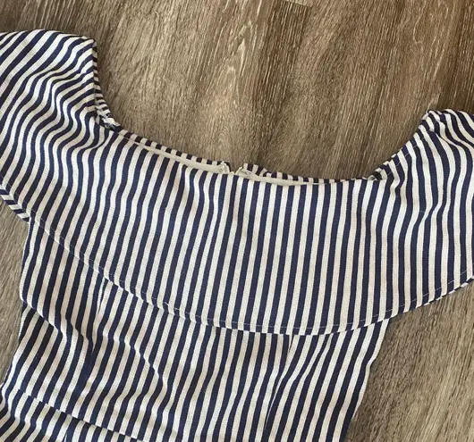 Sugar and L!ps Womens (Sugar Lips) Blue/White Stripe Romper - XS