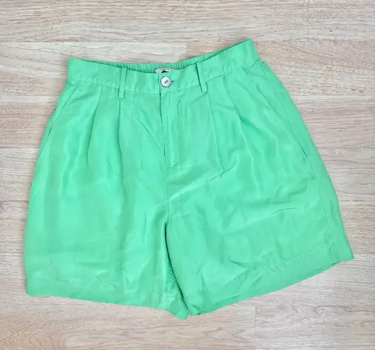 Peppermint minty green Highwaisted Drapey Silk Habotai Short in