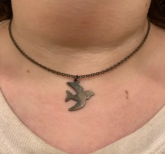 Bronze Flying Bird Necklace Brown