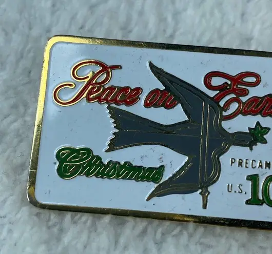 Peace On Earth Christmas 10 cent Postage Stamp Tie Tack Pin Brooch The March Co.