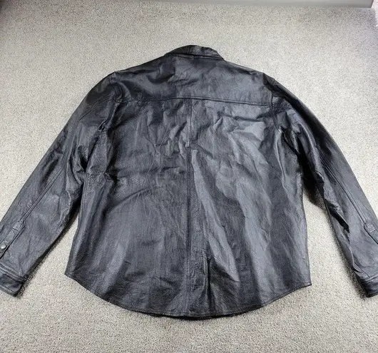 Bikers Dream Apparel Womens Moto Shacket 4XL Black Leather Button Down Size undefined