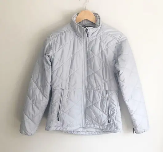 Eastern Mountain Sports EMS Freescape Quilted Jacket Light Gray Zip Size XS