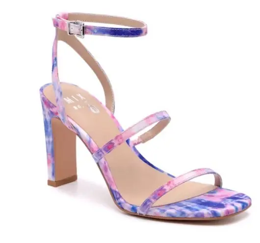 mix no. 6  Pink Purple Square Toe Aliciana Tye Dye Heels 6