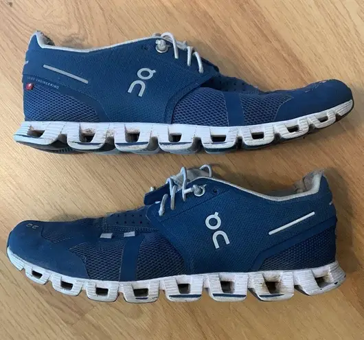on cloud running sneakers in royal blue