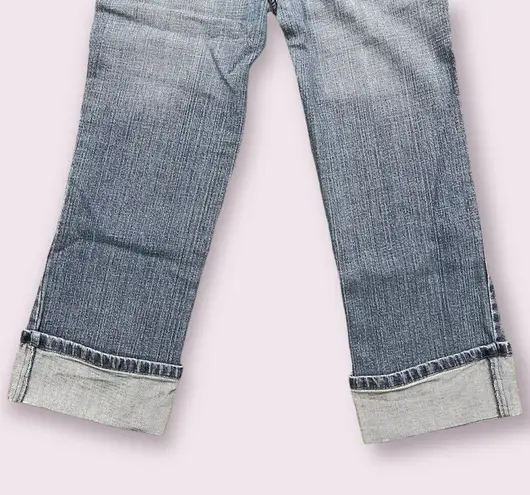 So Wear It Declare It Vintage Y2K Embroidered Butterfly Capri Cuffed Hem Jeans