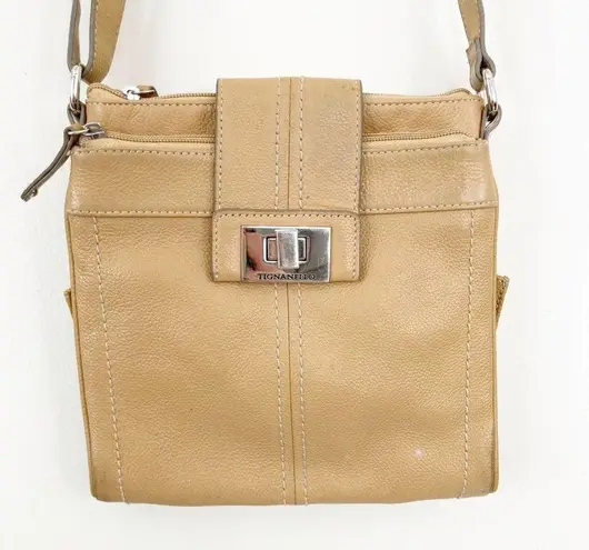 Tignanello Tan Leather Crossbody Bag