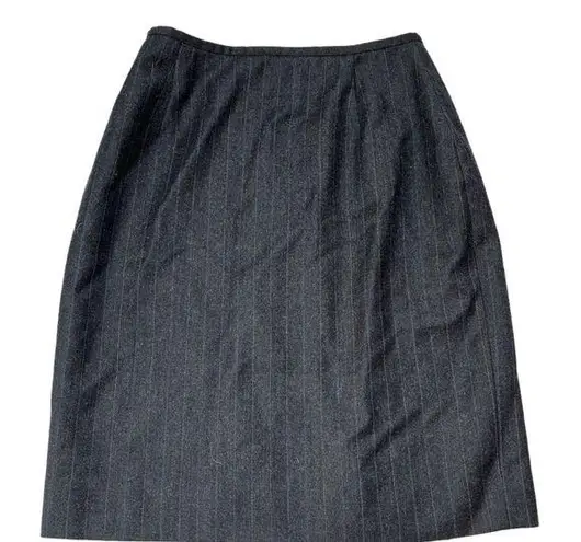 Ralph Lauren Lauren  Pinstripe Pencil Wool Mini Skirt Dark Gray Size 2 Petite