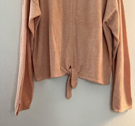 Barefoot Dreams Top CozyChic Ultra Lite Tie Front Lounge Pullover Pink Sz 1X EUC