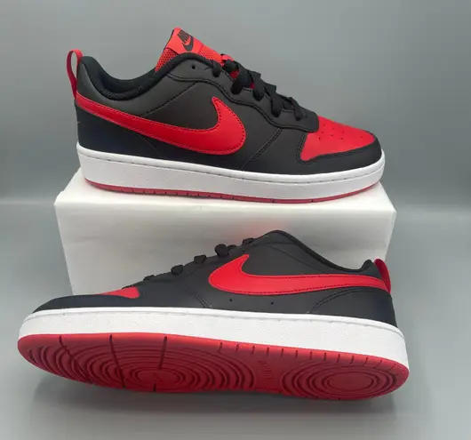 Nike Court Borough Low 2 Big Kids' Shoes/color Black/White/University Red