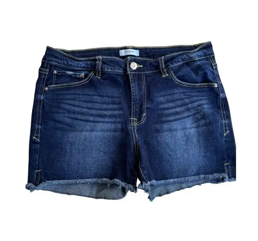 Kensie Jeans Womens Dark Wash Denim Shorts 8/29 Frayed Hem