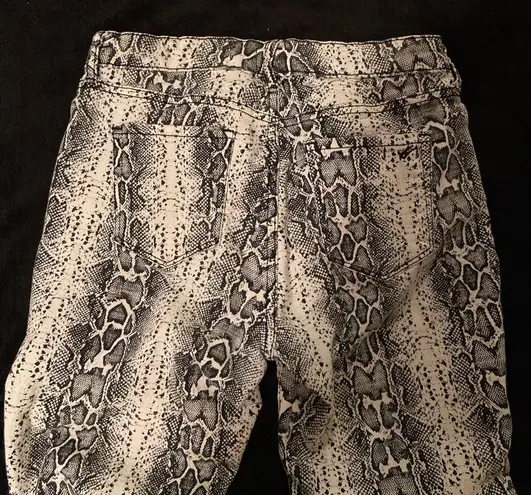 William Rast Snakeskin Print Skinny Jeans 