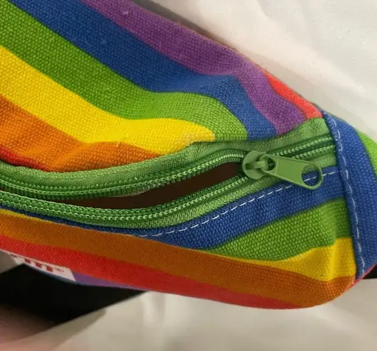 Rainbow stripped pride flag parade June festive vacation beach travel fanny pack