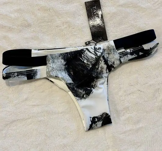 NWT Tavik Chloe Mini Cutout Swim Bottom in White Smudge