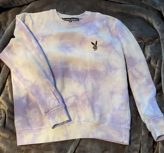 Playboy missguided lilac tie dye oversized crewneck sweatshirt Purple 33 34 Off Retail From maddie