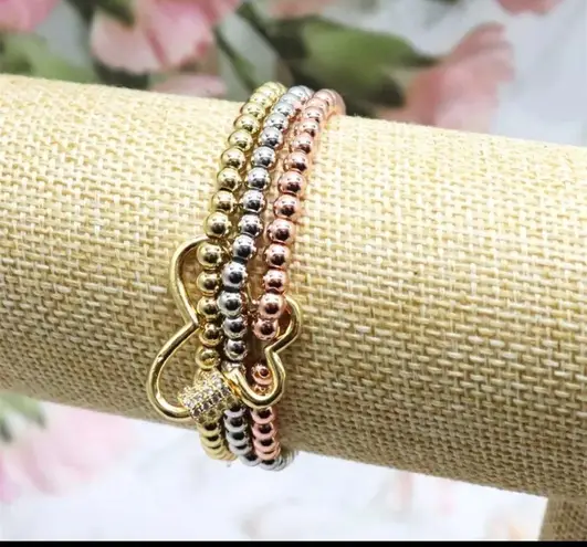 Butterfly Bracelet 1 Set Stainless Steel Gold