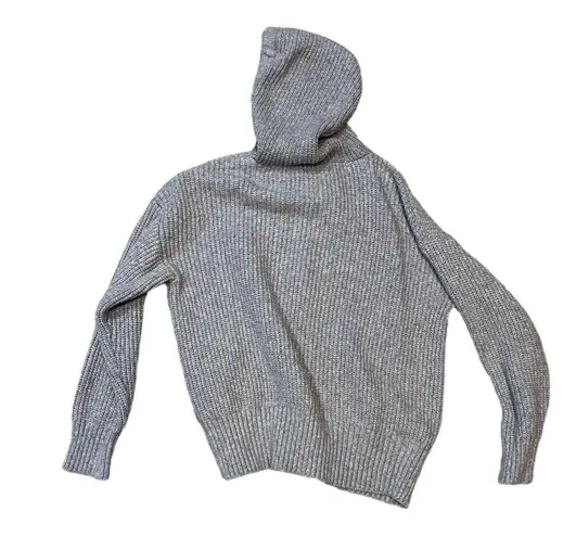 Nine West Women's Gray Ribbed  Heather Grey Pullover Hooded Sweater Size XL