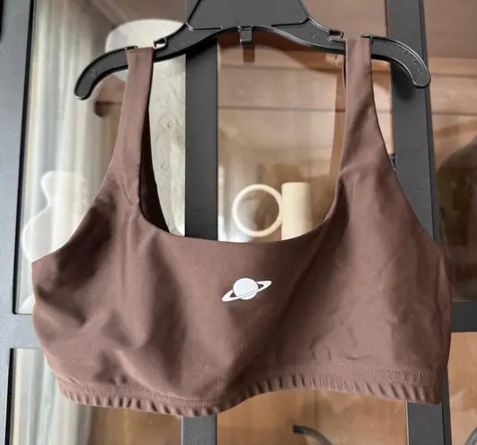 Planet NUSA Box1 Power Sports bra tank chocolate brown logo Size XS