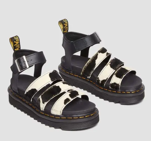 Dr. Martens  BLAIRE HAIR-ON COW PRINT SANDALS