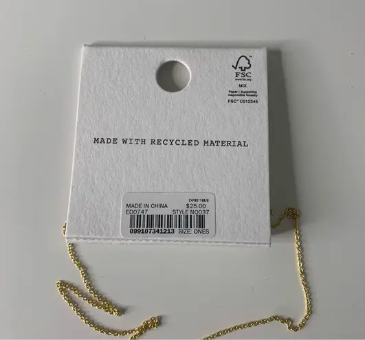 Madewell NWT  Dotted Moon Pendant Necklace Vintage Gold