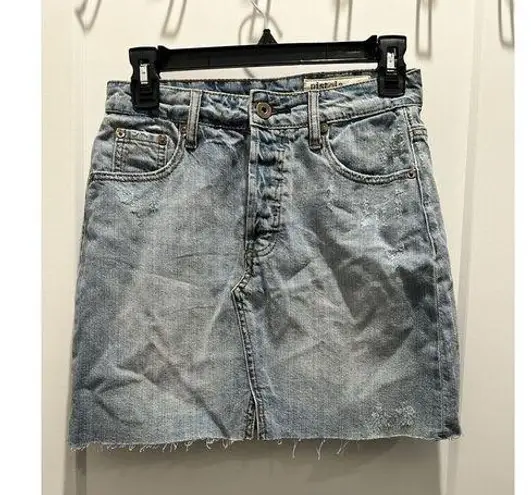 Pistola Skirt Womens XS Mini Denim Distressed Frayed Hem Skirt