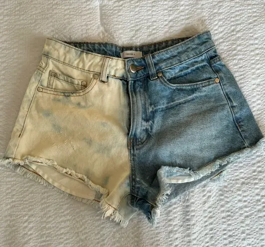 Forever 21 split color jean shorts