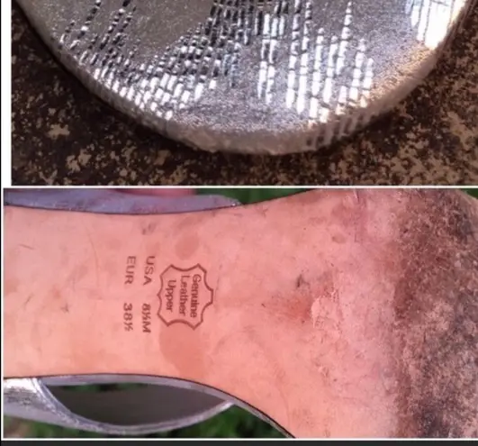 Nina Silver Patterned Strappy Heels 8.5