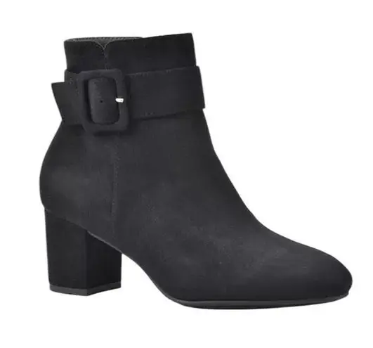 Womens White Mountain Freckly Ankle Boots Black size 7 Buckle