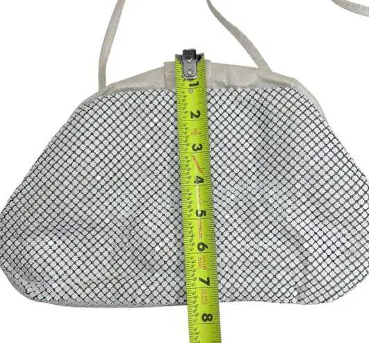 Vintage White Metal Mesh Clutch Purse