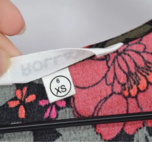 Rolla's Cleo Rambling Floral Wrap Dress Short Sleeve Mini Black Red Women's XS