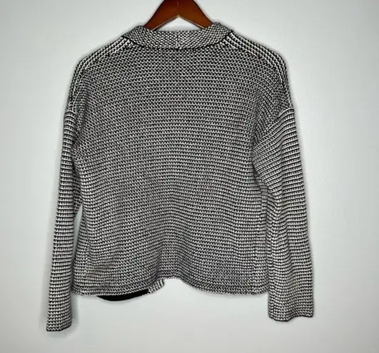 Madewell  Cocoon Cardigan XS Extra Small Black White Knit Tweed Open Jacket Women - Image 4