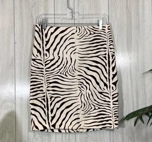 J. McLaughlin  Sagamore Velvet Zebra Mini Pencil Skirt size 4