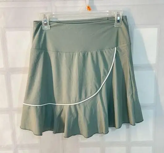 Stretchy Gray Shorts Lined Nylon Blend Tennis Skirt Skort Size Small