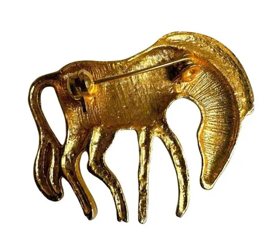 Vintage Modernist Zebra Brooch β Gold