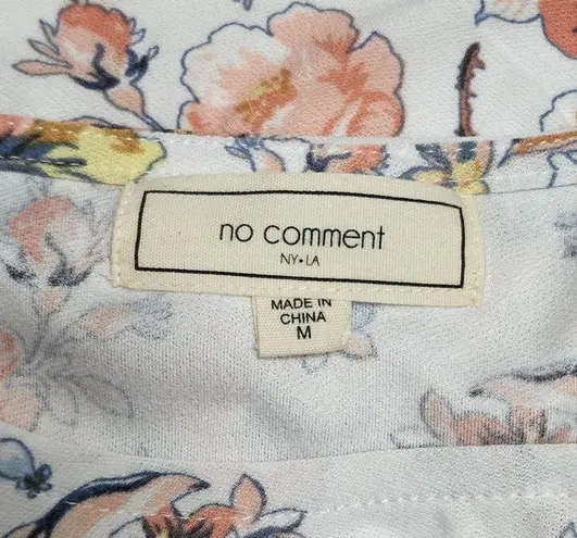 No Comment Floral Ruffle Sleeve Peplum Blouse Size Medium