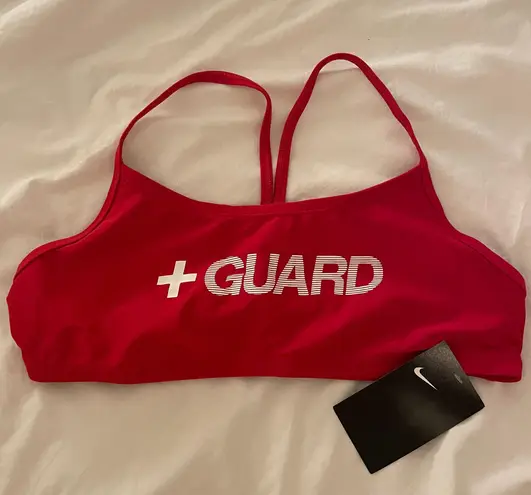 Nike Red  Swim Bikini Guard Top