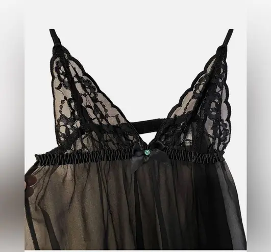 Frederick's of Hollywood Frederick’s of Hollywood Black Sheer Babydoll Negligee – Size XL Nightie