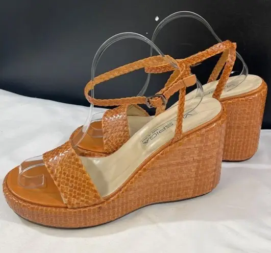 via spiga Women's Tan Woven Shoes/Heels Size 10M SKU 5580
