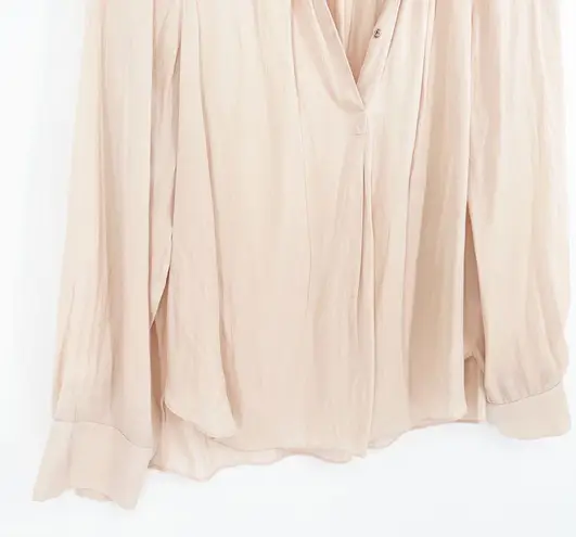 Zadig & Voltaire Tink Relaxed Long Sleeve Satin Blouse Blush Pink Women's XS