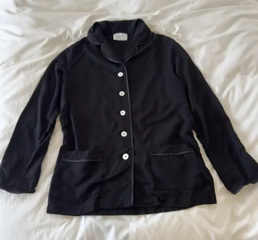 Sleeper Black Party Pajama Top Women’s Size M Button