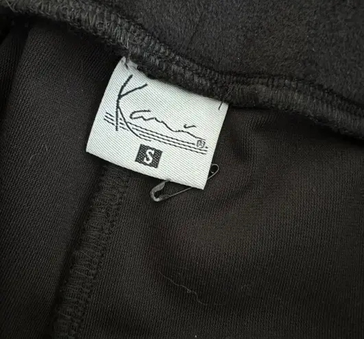 Karl Kani Velour Zip Front Hoodie and Flare Pants in Black