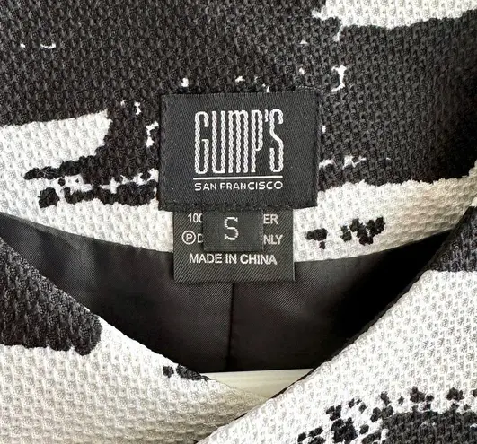GUMP'S Black and White Abstract Long Jacket, Brush Strokes Jacket, Size Small