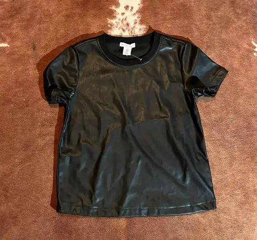 Sincerely Jules Sincerly Jules faux leather crop top size small 