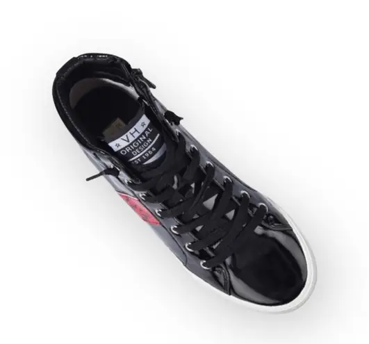 Vintage Havana 𖠌 Snake Eye High Top Sneakers 𖠌 Faux Black Patent 𖠌 Size 6.5M