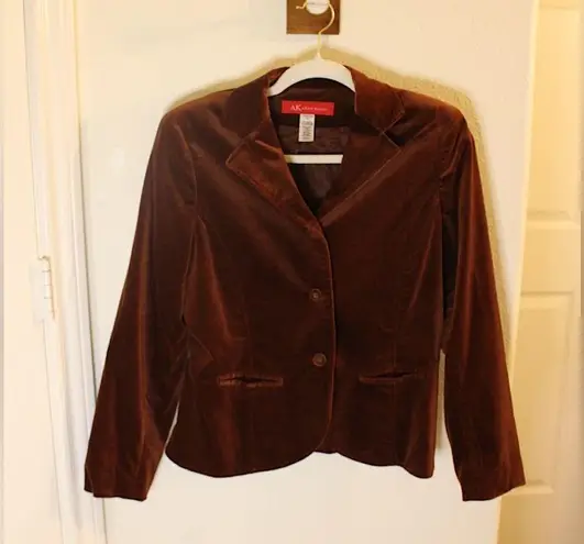 Anne Klein Vintage  70s Rusty Tan Velvet Blazer Size 8