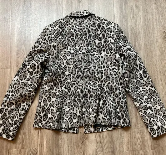 Erdem Iris Leopard Jacquard Single Breasted Blazer Size 10 NWT