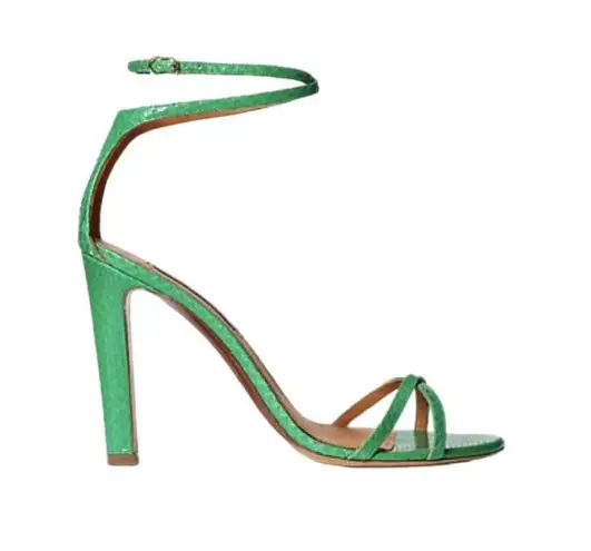 Ralph Lauren Collection Ardelisa Ayers Snakeskin Sandal Sz 39 green